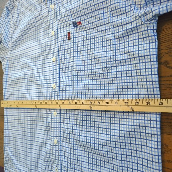 Cinch WRX Mens Blue White Work Size Large Shirt Plaid Button Down - Picture 12 of 16